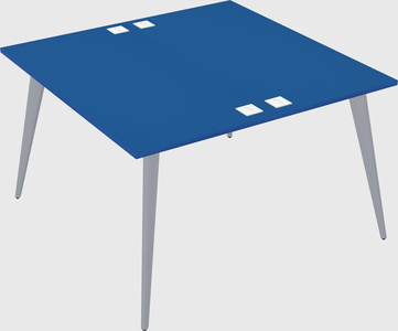 Shared rectangular office desk system