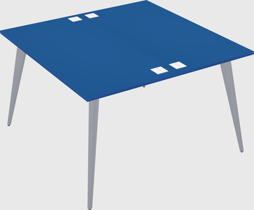 Shared rectangular office desk system