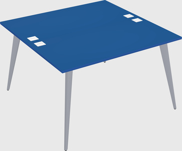 Shared rectangular office desk system