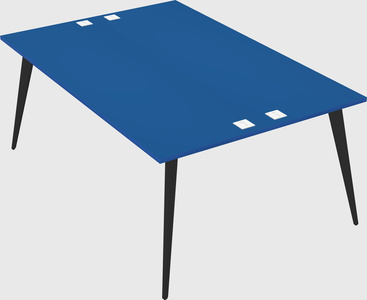 Shared rectangular office desk system