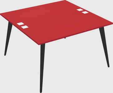 Shared rectangular office desk system