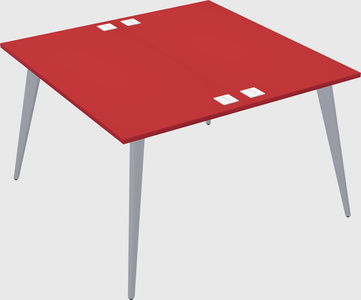Shared rectangular office desk system