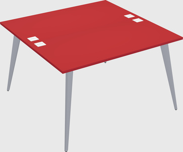 Shared rectangular office desk system