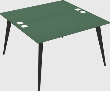 Shared rectangular office desk system