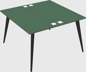 Shared rectangular office desk system