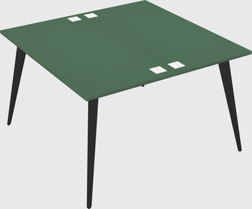 Shared rectangular office desk system