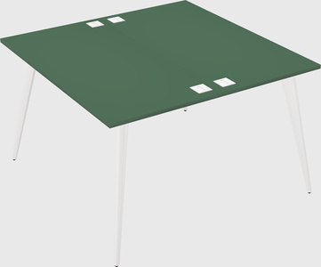 Shared rectangular office desk system