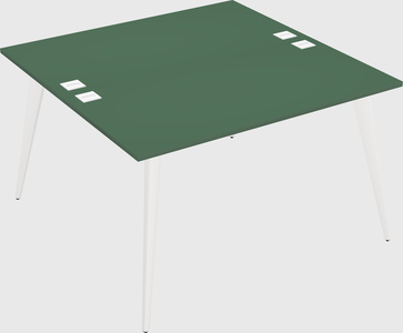 Shared rectangular office desk system