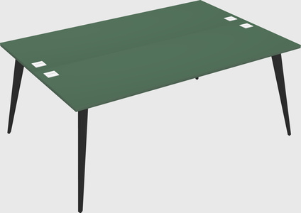 Shared rectangular office desk system