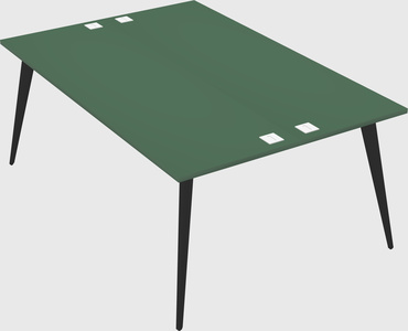 Shared rectangular office desk system