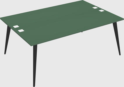 Shared rectangular office desk system