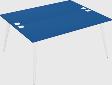 Shared rectangular office desk system