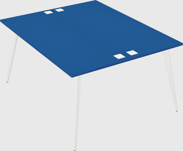 Shared rectangular office desk system