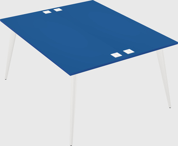 Shared rectangular office desk system