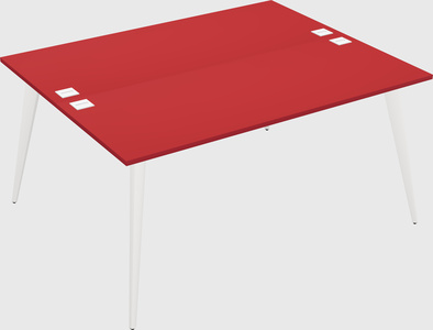 Shared rectangular office desk system