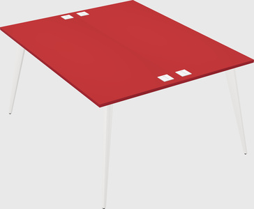 Shared rectangular office desk system