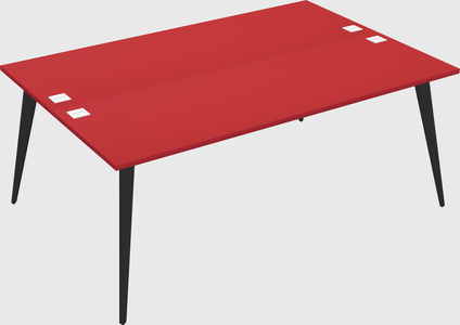 Shared rectangular office desk system