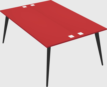 Shared rectangular office desk system