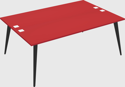 Shared rectangular office desk system
