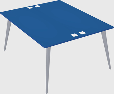 Shared rectangular office desk system