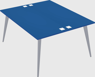 Shared rectangular office desk system