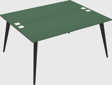Shared rectangular office desk system