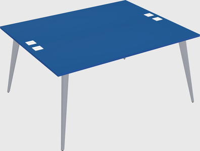 Shared rectangular office desk system