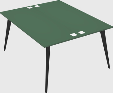 Shared rectangular office desk system