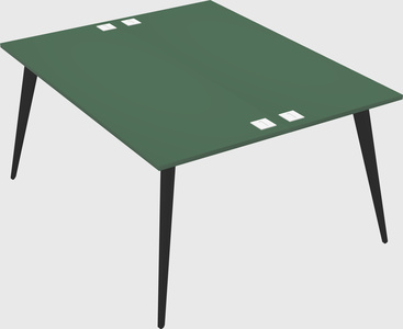 Shared rectangular office desk system