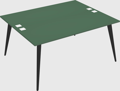 Shared rectangular office desk system