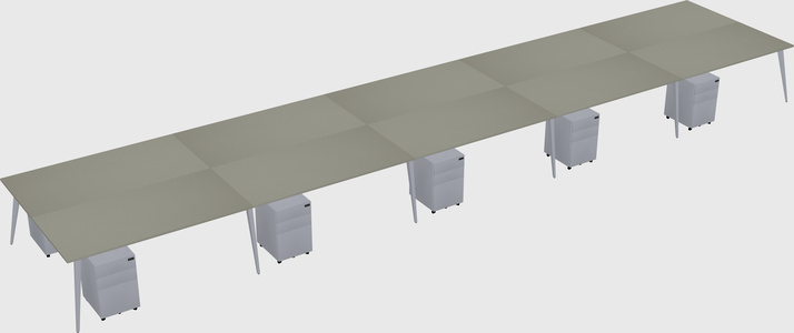 Shared rectangular office desk system