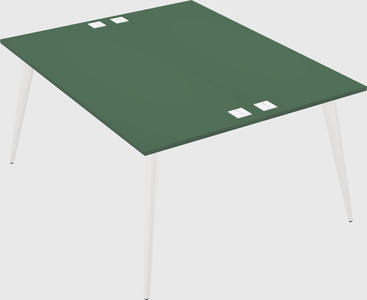Shared rectangular office desk system