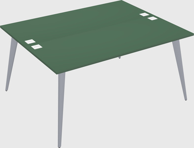 Shared rectangular office desk system