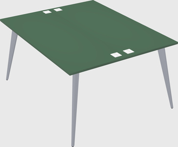 Shared rectangular office desk system