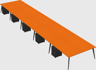 Shared rectangular office desk system