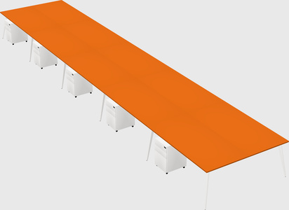 Shared rectangular office desk system