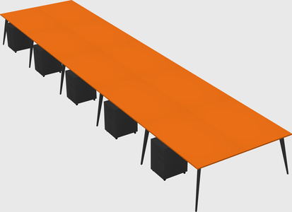 Shared rectangular office desk system