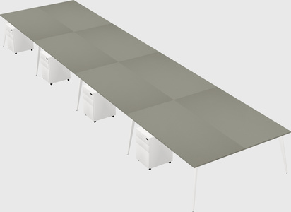 Shared rectangular office desk system