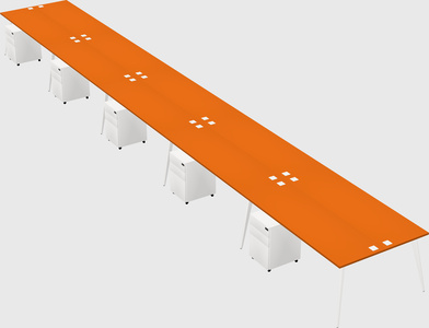 Shared rectangular office desk system