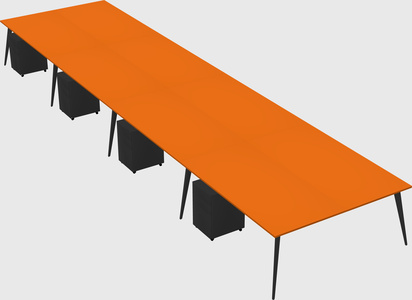 Shared rectangular office desk system