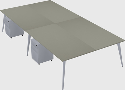 Shared rectangular office desk system