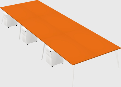 Shared rectangular office desk system