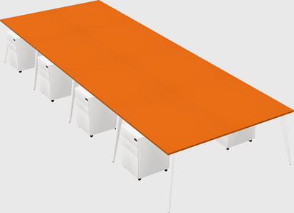 Shared rectangular office desk system