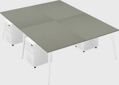 Shared rectangular office desk system