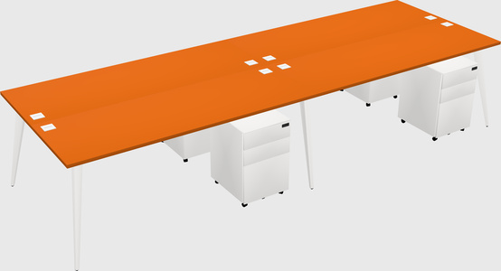 Shared Rectangular Office Desk System