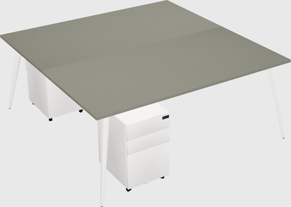 Shared rectangular office desk system