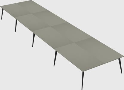 Shared rectangular office desk system