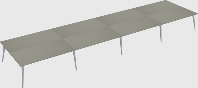 Shared rectangular office desk system