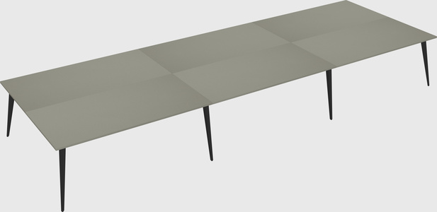 Shared rectangular office desk system
