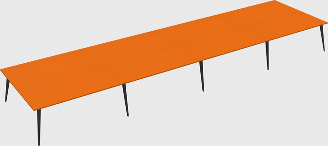 Shared rectangular office desk system